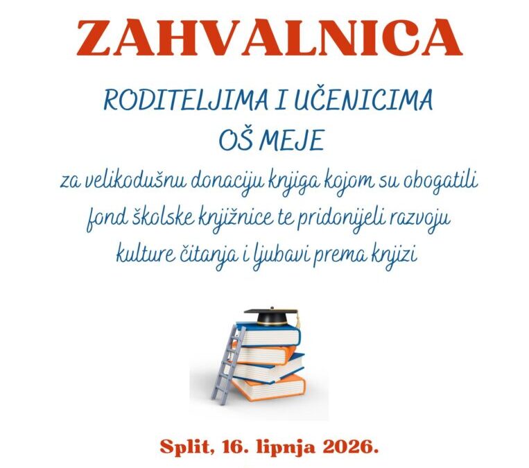 Hvala za svaku darovanu knjigu!